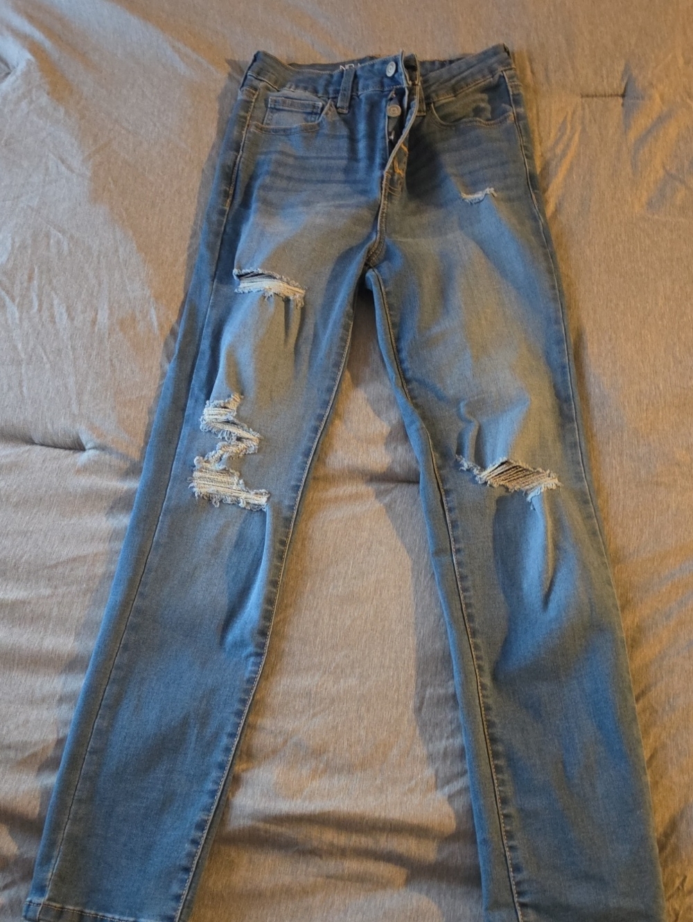 No Boundaries Distressed Skinny Jeans - Blue